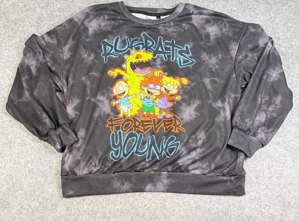 Nick 90s Rugrats Forever Young Tie Dye Sweatshirt XL Nickelodeon Graphic